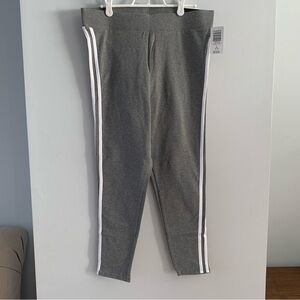 Torrid Leggings Grey White Side Stripe Size 1 Cotton Stretch Skinny Pant 1X